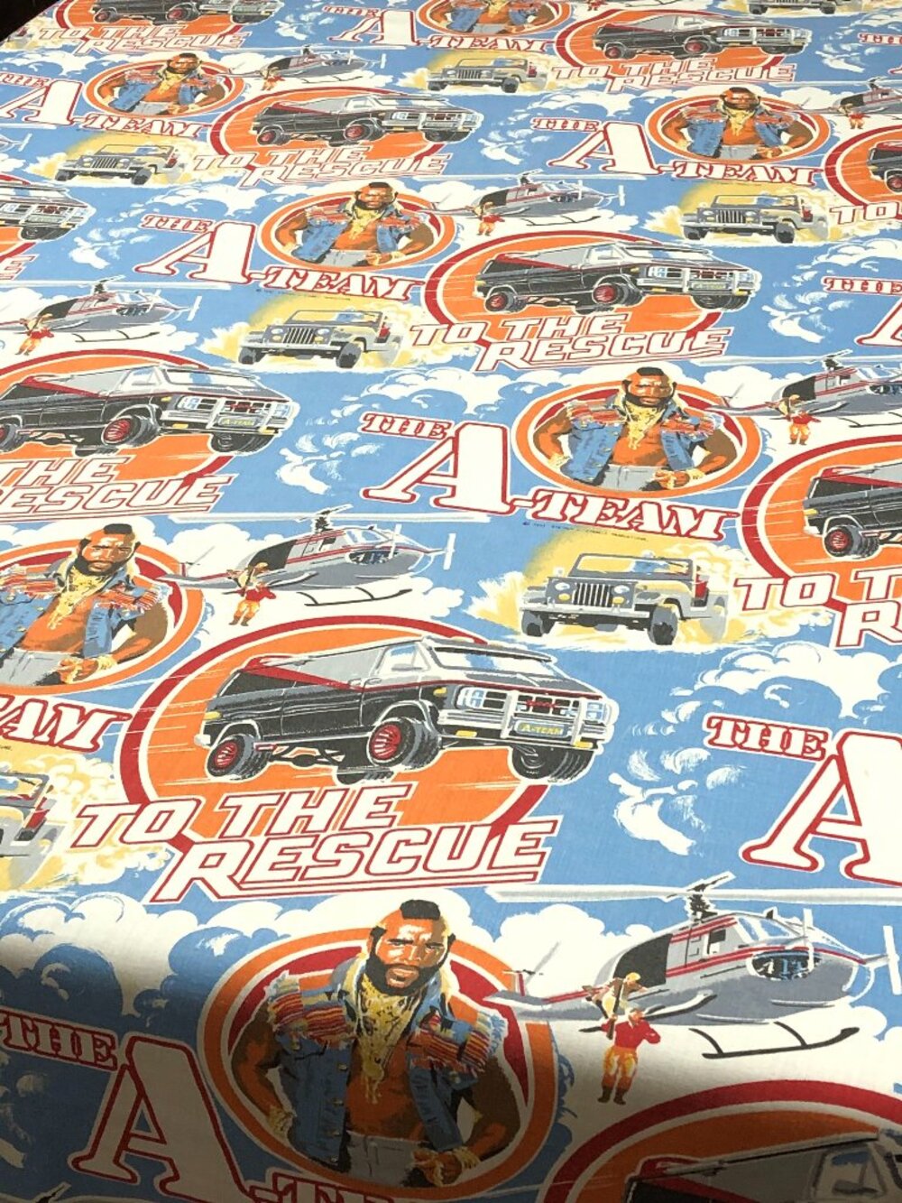 Vintage Mr. T 1983 The A-TEAM To The Rescue TWIN FLAT TOP Bedsheet TV Series